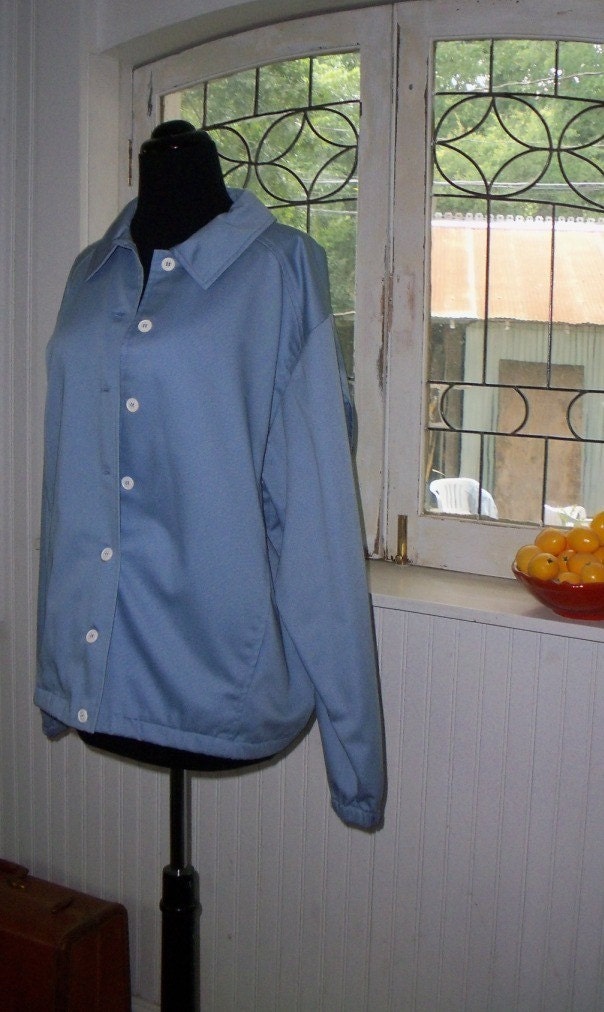 Vintage sweet windbreaker jacket for spring summer baby blue medium-large