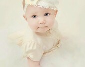 Baby Headband - Infant Headband - Newborn Headband - Toddler Headband -Photo prop-feather headband - white flower