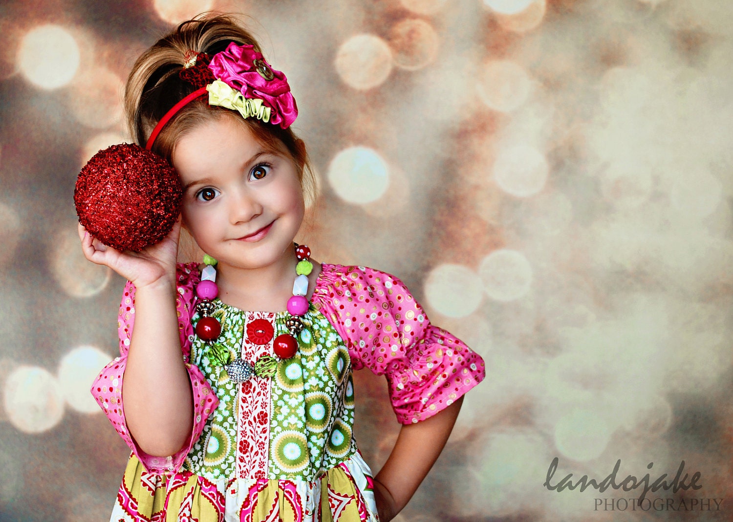 Christmas Headband- Matching Pish Posh Girls Dress