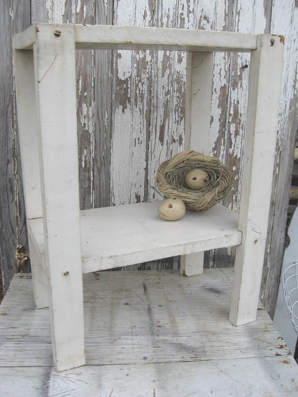 Vintage chippy white stand