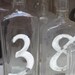 TREASURY ITEM...Vintage bottles with numbers....wedding table markers set of 10....