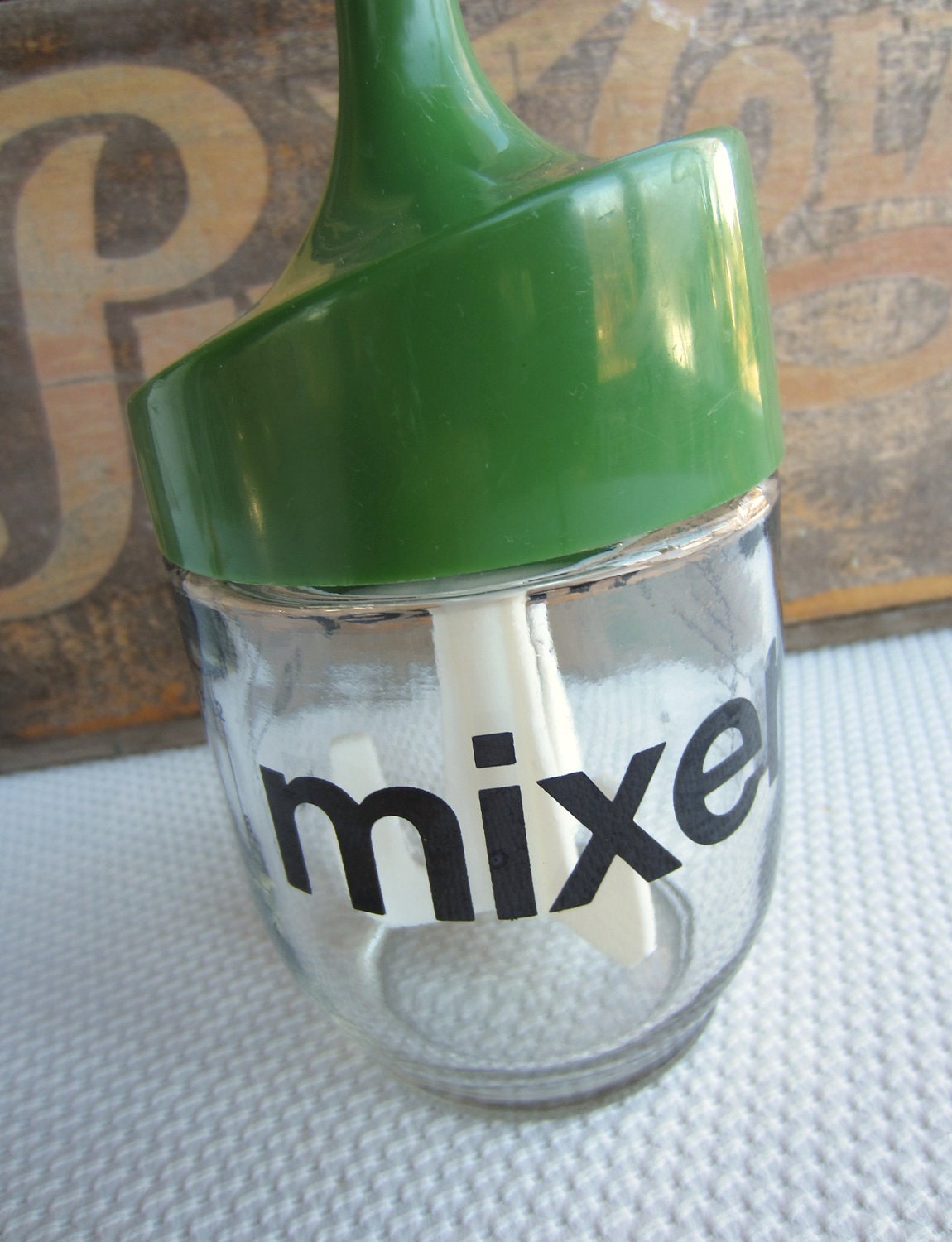 Vintage Gemco Hand Mixer Retro Green Helvetica