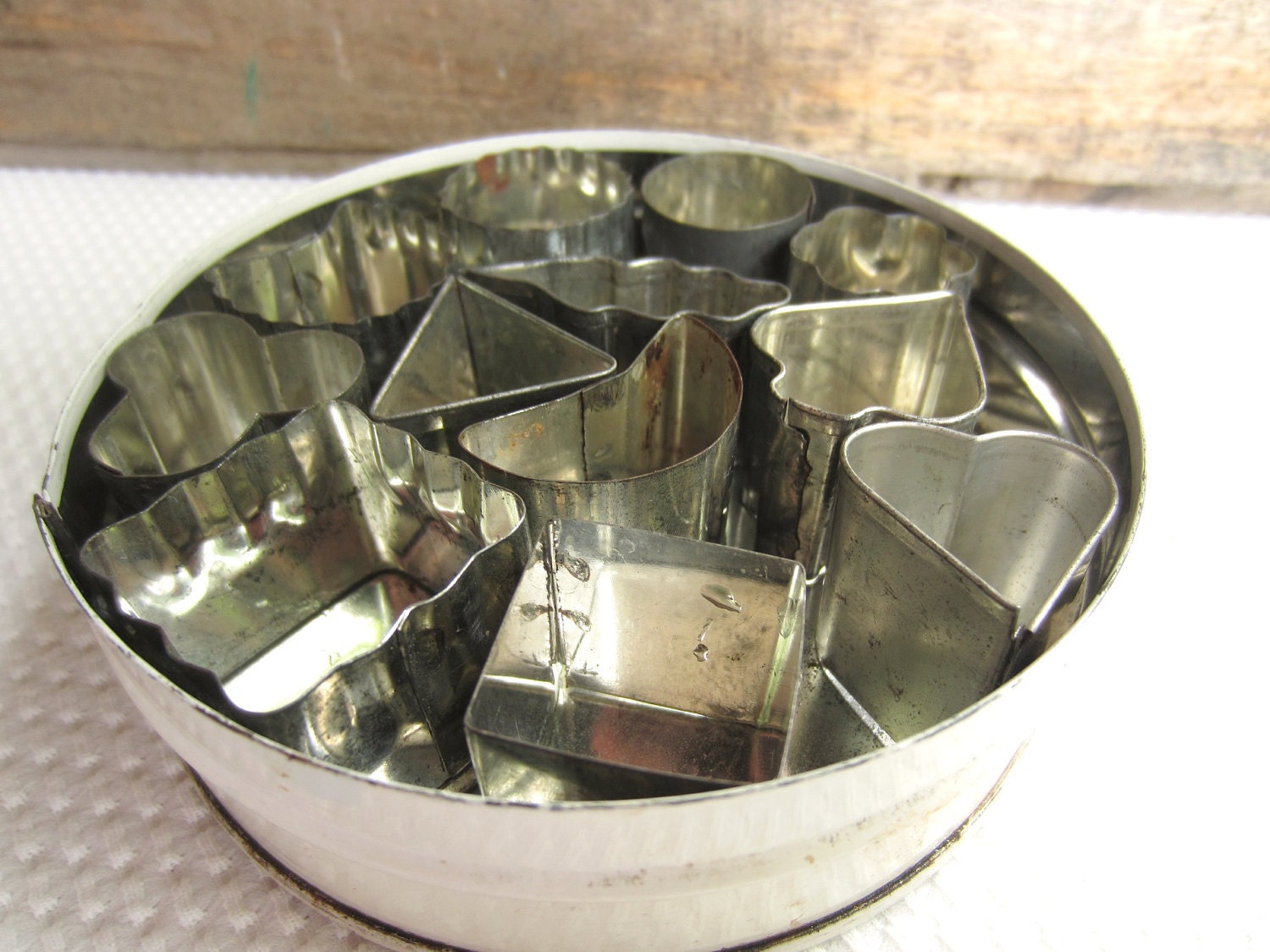 Vintage Canape and Hors Doeuvre Cutters in Tin Kitchen Tools Holiday Party
