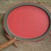 Vintage Christmas Decoration Sale Hunter Green and Country Red Plaid Oval Metal Serving Tray