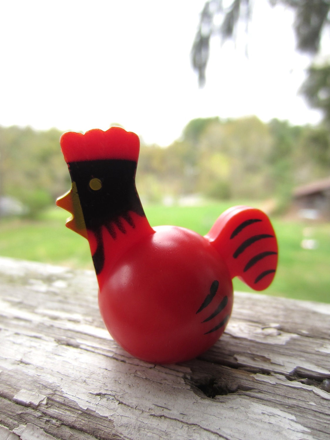 Vintage Red Rooster Fisher Price Little People made in Hong Kong