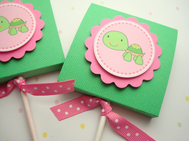Turtle Valentine Lollipop Covers, Turtle-y Awesome, Set of Ten Il_170x135