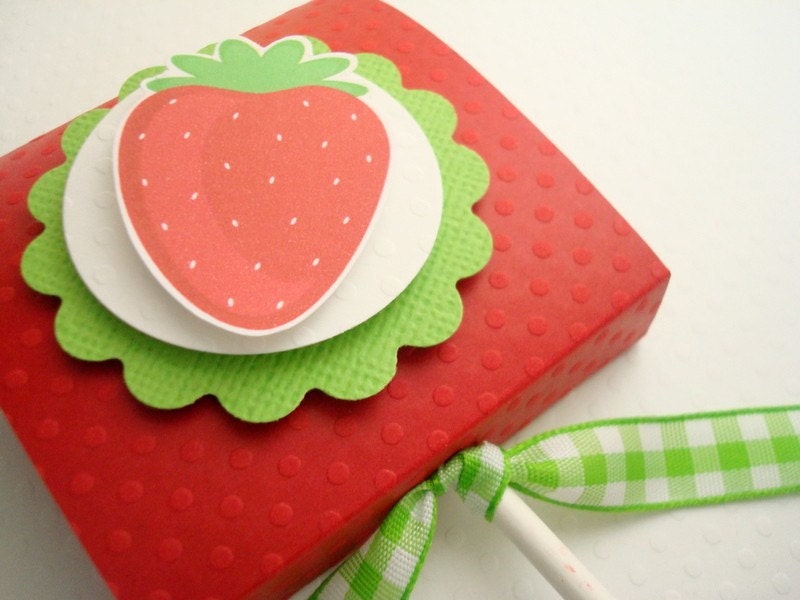 Red Strawberry Topped Lollipop Favors, Set of Ten