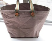 Noa's shopping BAG-------------------100% Cotton------green brown