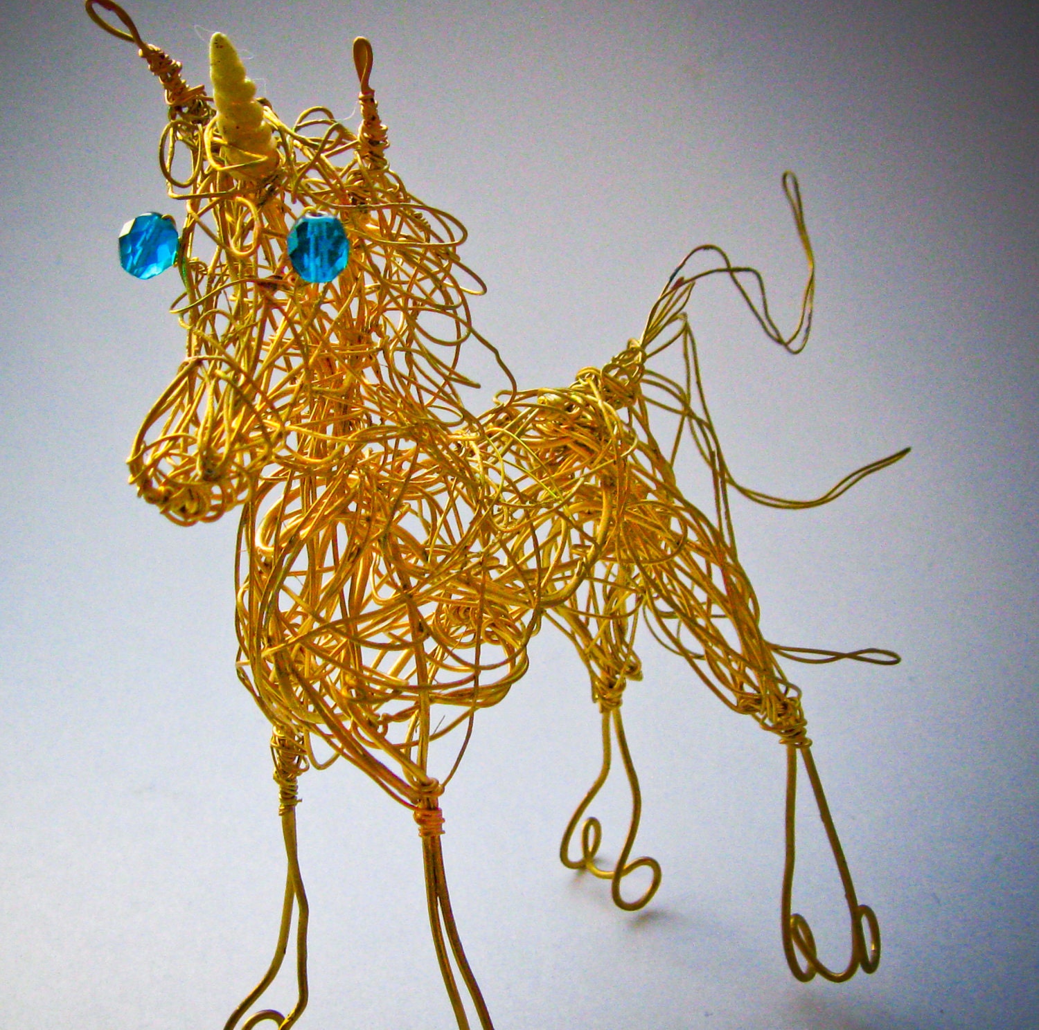 Wire Unicorn, Fantasy Art Sculpture