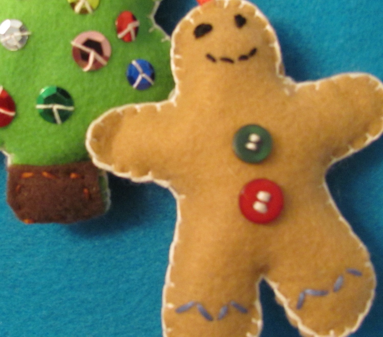 RESERVED FOR VICKIE - Assorted Set of 6 Funky Felt Ornaments