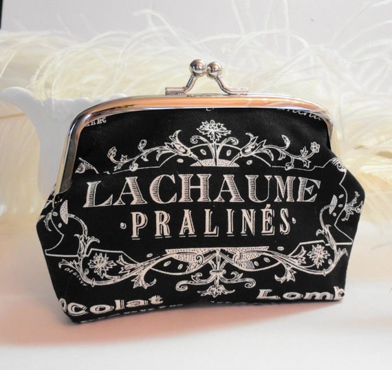 Clutch Purse French Black and White Clutch Purse evening coin paris