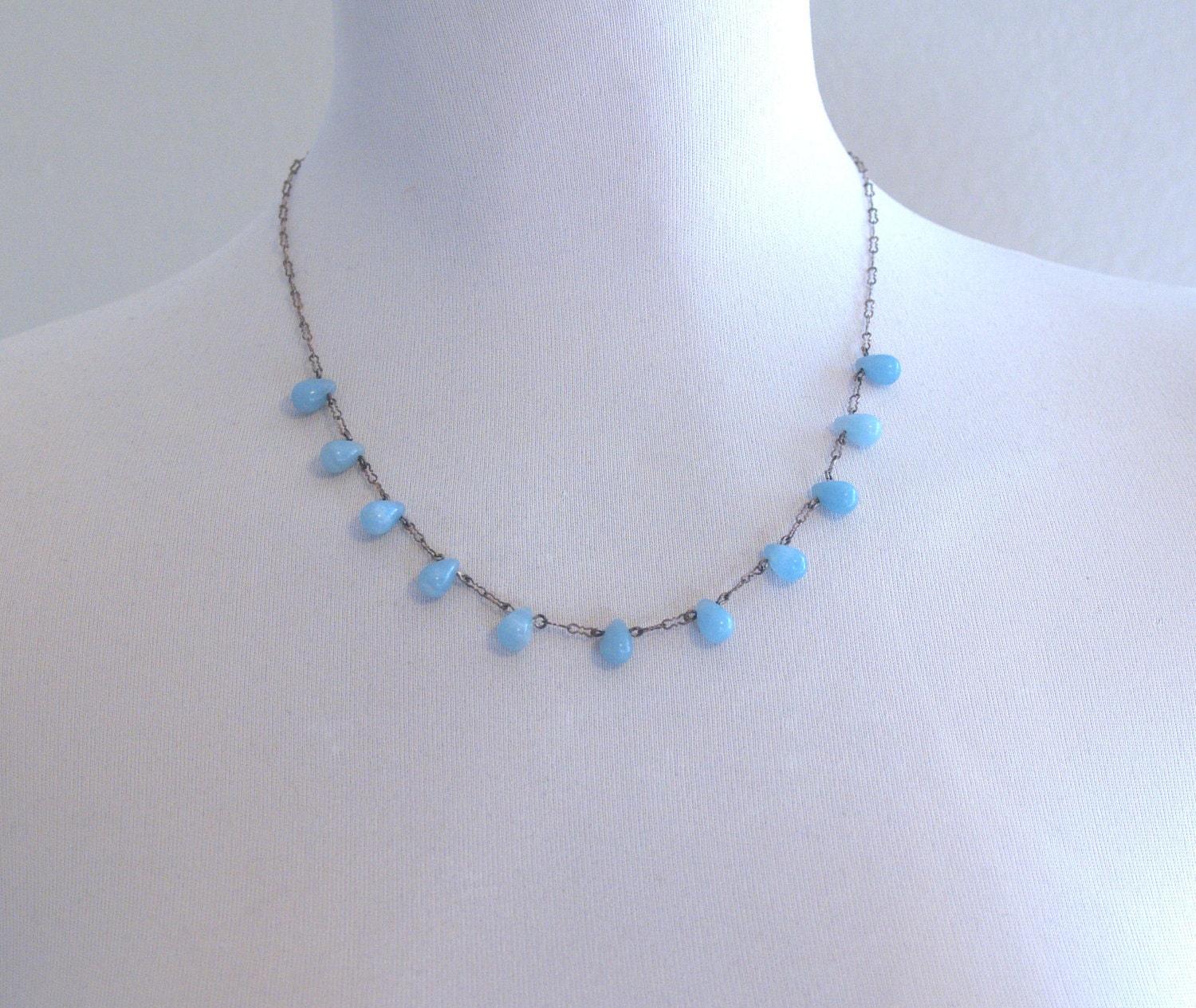 Handmade amazonite & sterling silver necklace
