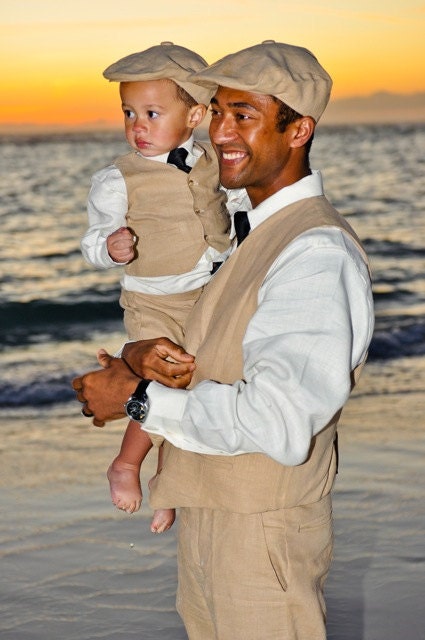 Adult vest and dress pants linen set