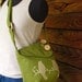 Mini Tweeting Birds Olive Green Purse /tote /handbag /school bag / Choose your own color, handmade wood button, and 6 large pockets