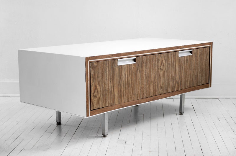 Mid Century Modern Wood Cabinet - Drawer, Storage, Office