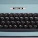 Vintage Underwood Typewriter - Olivetti, Mid Century, Modern, Blue, Retro