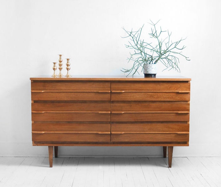ON HOLD until June 16th - Mid Century Walnut Dresser - Credenza, Modern, Retro, Cabinet, Buffet, Danish