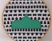Space Invaders Video Game Green Wall Art - SALE - Use Coupon Code CYBERMONDAY for 10% discount