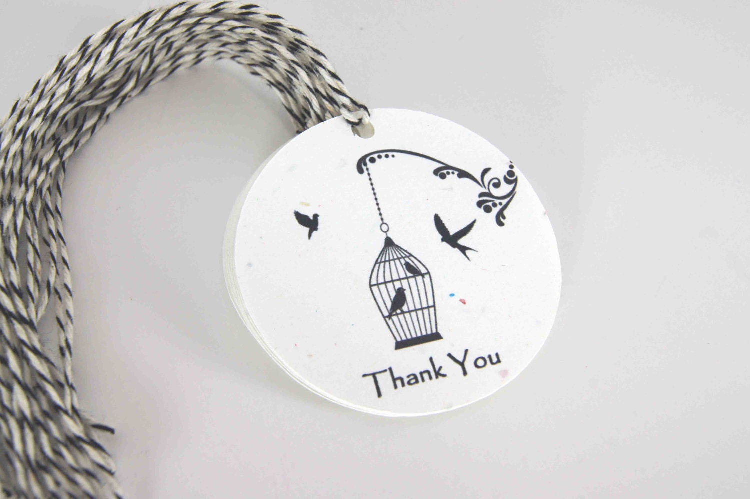 Thank You Tags Cards Birds and Bird Cage T91
