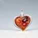 Heart Pendant Glass Red Murano Italian Venetian Millefiori  Love Valentine Vintage - 1862