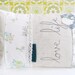 Embroidered Pillow Cover - 'Love life' Granny Chic Cushion in green & blue 16 x 12