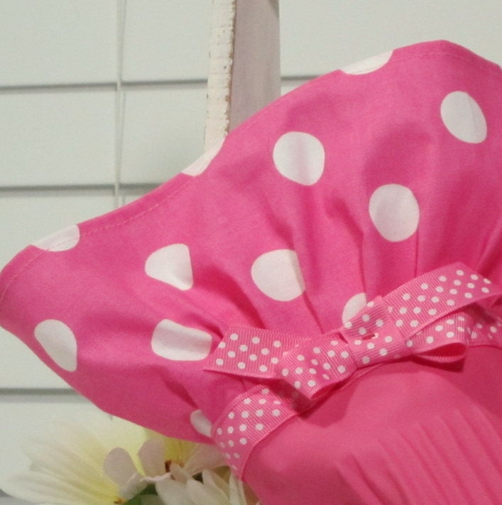 Pink Polka Dot Spring Cleaning Dish Washing Gloves