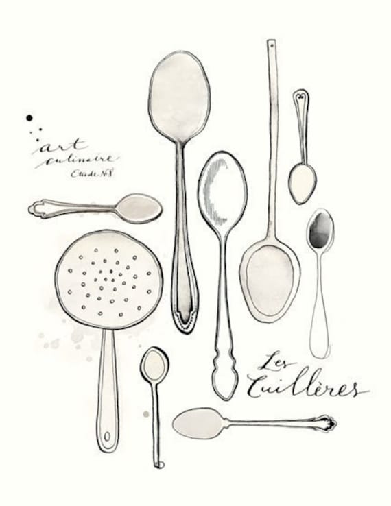 Les Cuilleres 8.5x11 -Art culinaire- Collection