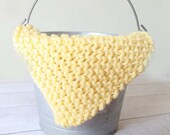Knit Baby Square Blanket Afghan Lemon Yellow Colors Newborn  Photo Props