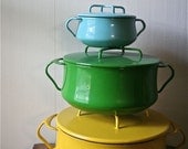 Vintage Dansk Kobenstyle Enamel Cookware - IHQ Enameled Jens Quistgaard Dutch Oven - Lemon Yellow