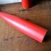Vintage Danish Wooden Candle Holders Candlesticks Red Modern Wood