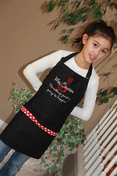 Personalized Embroidered Adult Apron CUSTOM wording or BUSINESS name