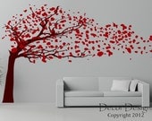 Blowing Blossom Tree in the Wind Vinyl Wall Decal