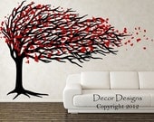 Huge Blowing Tree in the Wind Vinyl Wall Decal