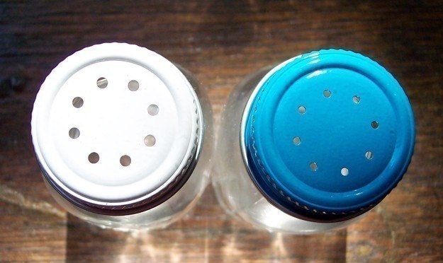 Tiny Ball Jar Salt and Pepper Shakers Set in Original 1970's Box