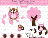 Little Owl Digital Clipart Set