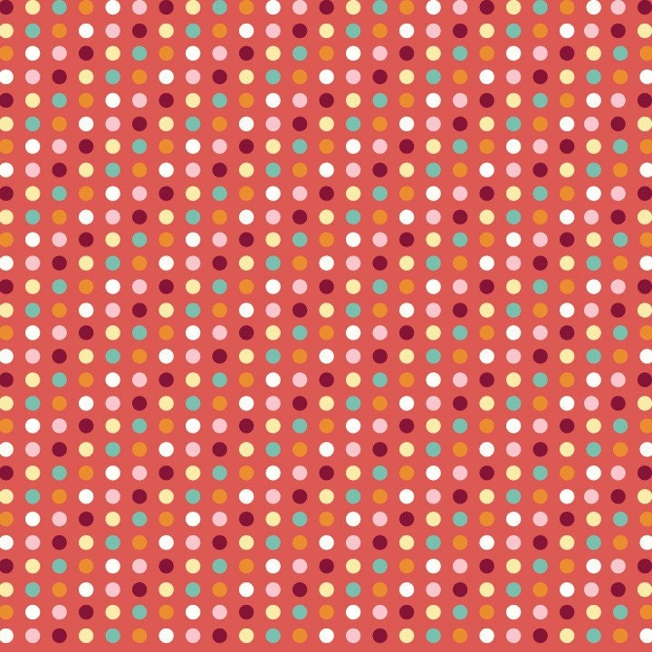 Bloom and Grow by My Mind's Eye for Riley Blake - 1 Yard Cayenne Polka Dot Punch