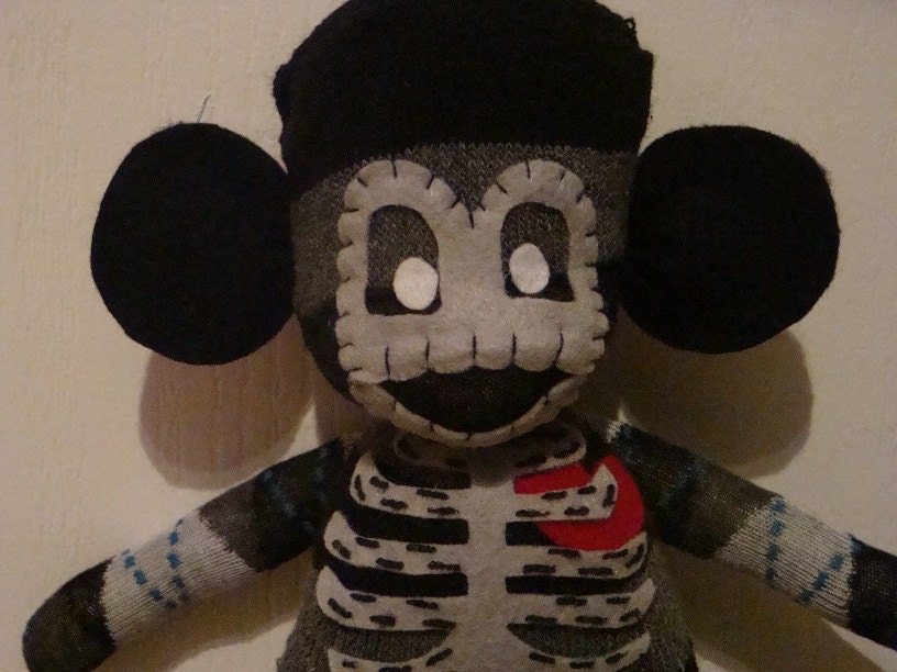 Skeleton Sock Monkey Plush Stuffed Toy - Made to Order