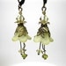 Light Olivine, Flower Earrings, Swarovkski, Lucite, Brass