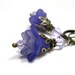 Purple Flower Dangle Earrings, Vintage Style Lucite Earrings, Swarovski Jewelry, Violet Lavender Bell Flowers, Antiqued Brass, For Her