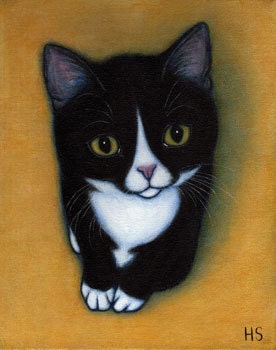 SALE   Tuxedo Kitten Harry.  ACEO print