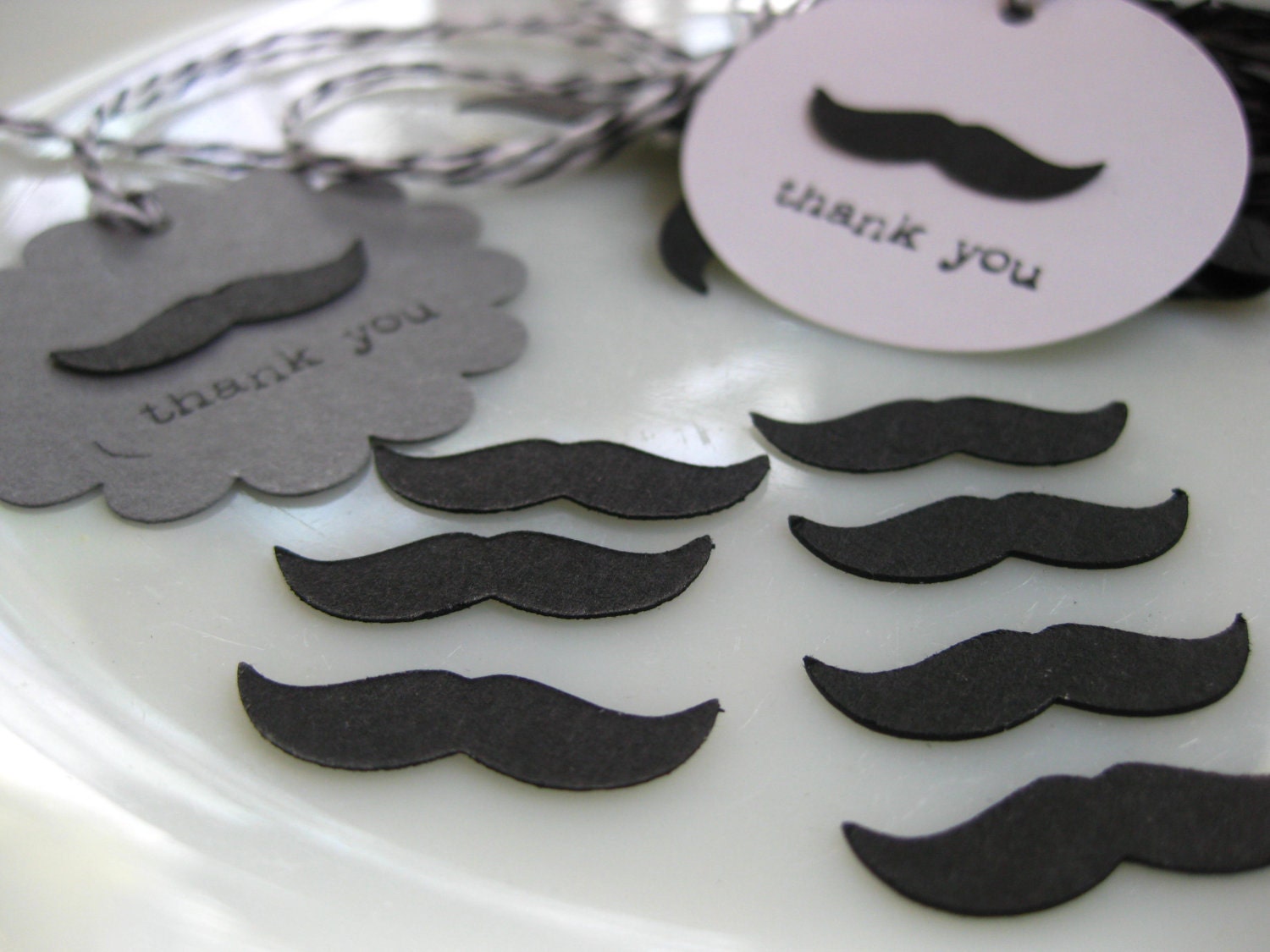 150 Tiny Black Mustache Die Cut Confetti 1 Inch