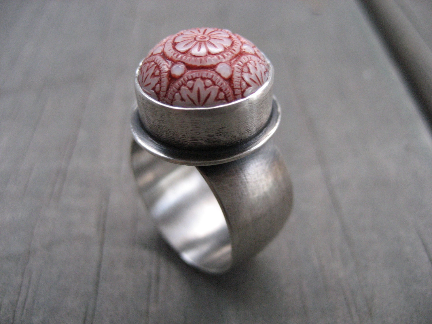 alainn sterling silver & czech glass ring