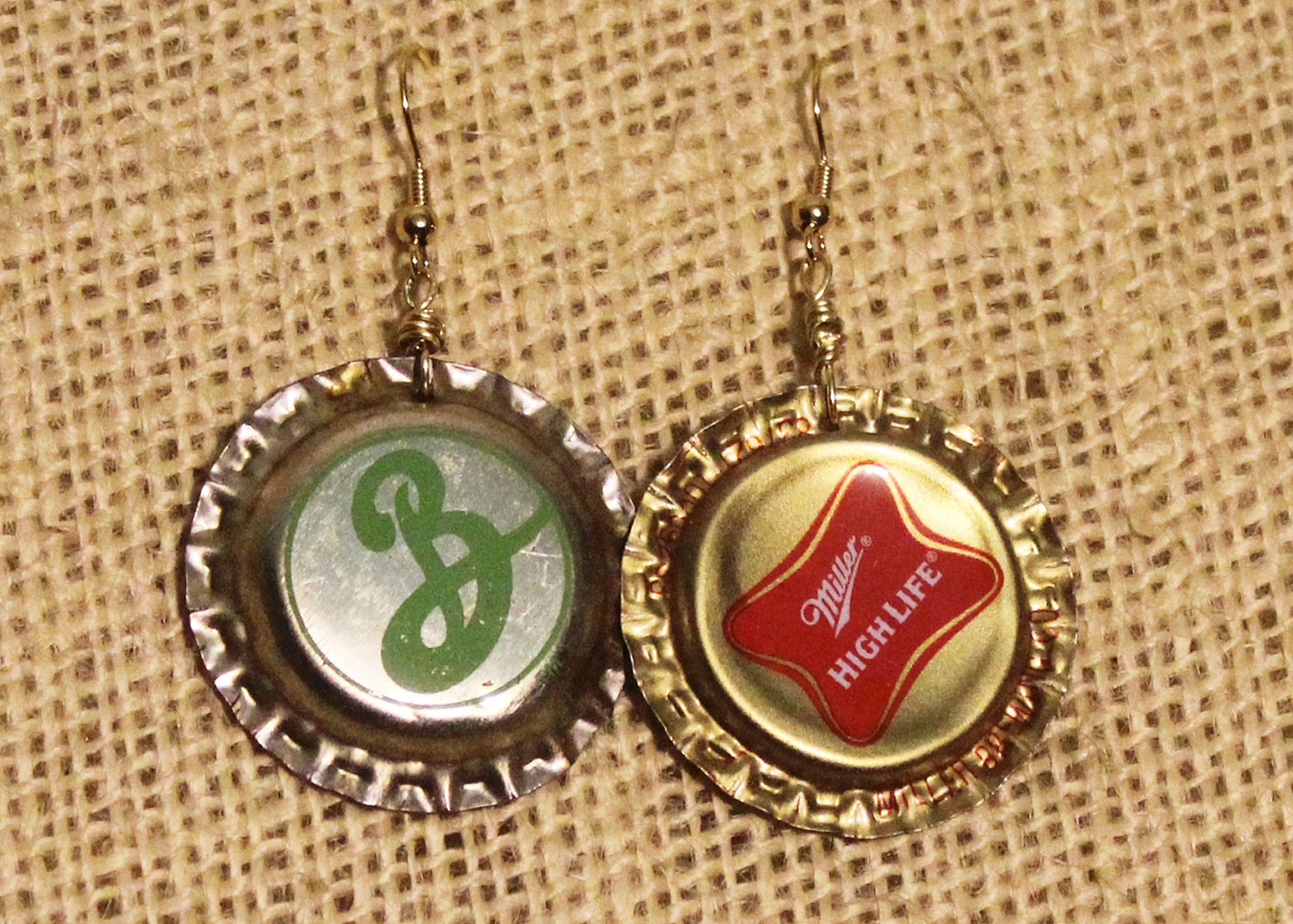 Brooklyn Brewery High Life Single Beer Cap Earrings