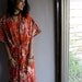 Orange Roses kaftan - Perfect long dress, beachwear, spa robe, make great Christmas, Valentine Day, Anniversary or Birthday gifts