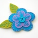 Purple and Turquoise Blossom Hair Clip