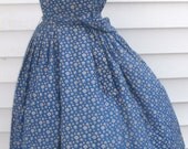 Vintage 1950s Peck and Peck Cotton Day Dress XS 0 2 Atomic Print Full Circle Skirt