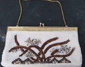 Vintage Multi Color Beaded Evening Bag Purse