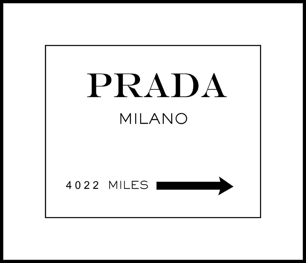 BOGO - Prada Milano Typography Print  8x10 with 11x14 mat