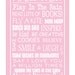 Subway Art Sign Children's Bucket List Print 11x17