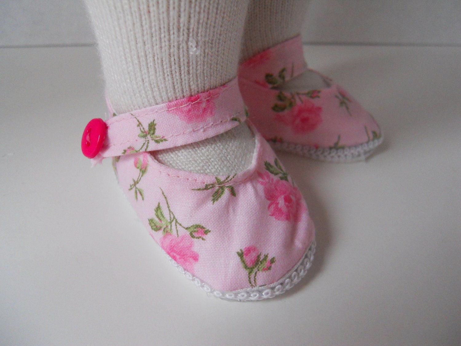American Girl Doll Shoes Pink Floral Maryjanes 18 Inch Doll Clothes